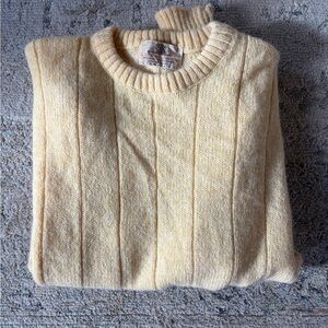 Butter Yellow Wool Crewneck Sweater